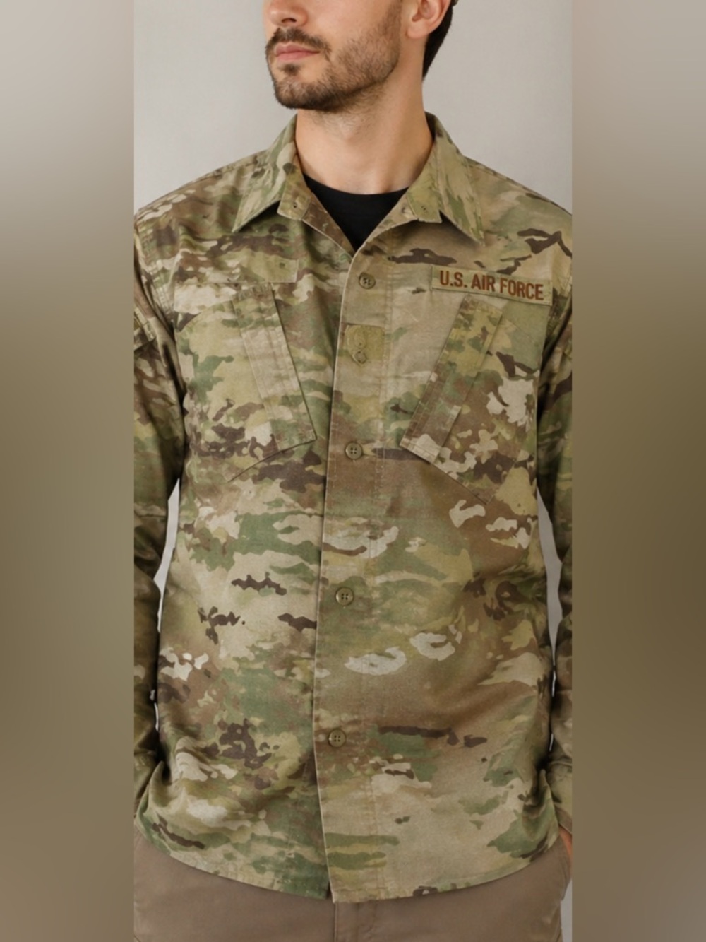 US Air Force OCP Camo Combat Uniform Shirt Small Long